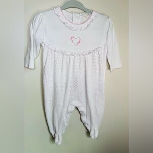 Kissy Kissy Premier Baby Girl White Footie Romper Size 6-9M
